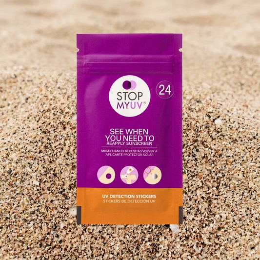 Kalya Stop My UV™ — UV Reapply Reminder Stickers (Clear→Purple)