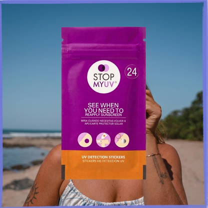 Kalya Stop My UV™ — UV Reapply Reminder Stickers (Clear→Purple)